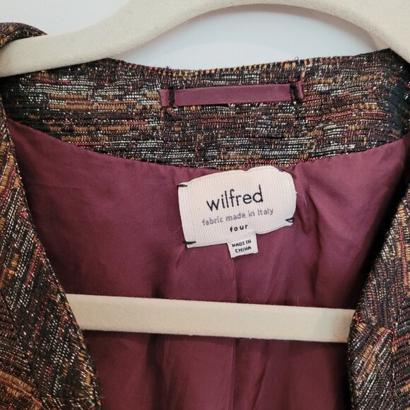 WILFRED ARITZIA - Size 4 Pirouette Tweed Copper Sparkling Blazer / Jacket - Picture 2 of 5